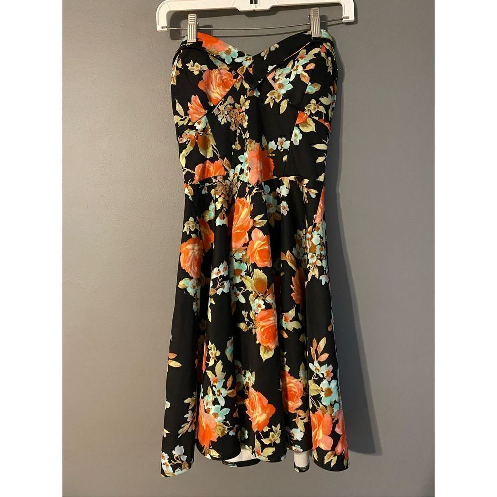 Emerald Sundae Floral Strapless Skater/Casual Dress Size 7